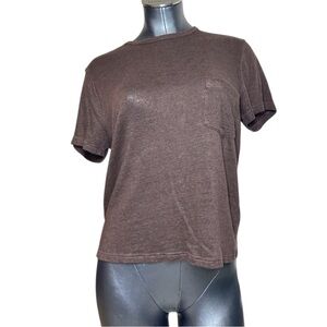 Frank and Oak Brown Short-Sleeve Pocket T Shirt Short Sleeve Solid Color Tee